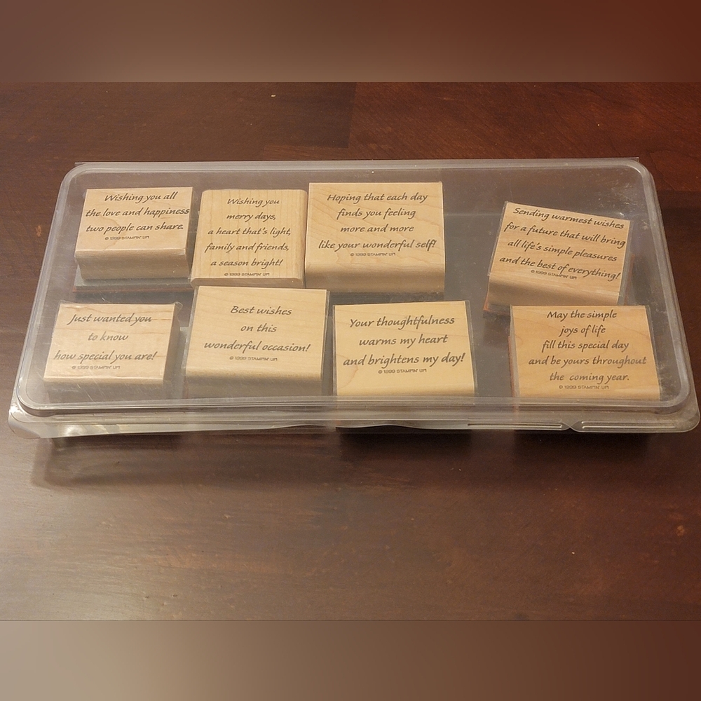 Stampin' Up 1999 - Set Of 8 Versatile Verses - Vintage Stamps